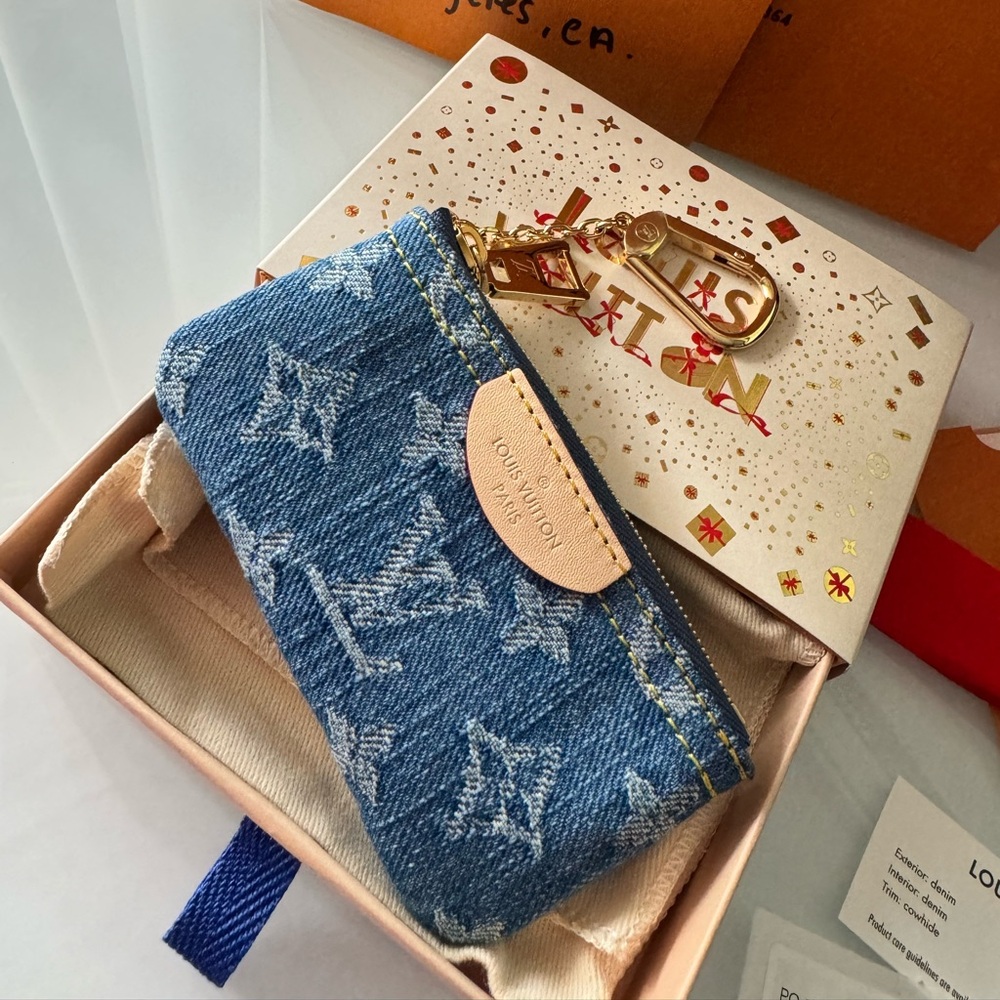 Brand new limited edition LV key pouch denim